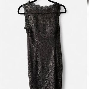 Chic grey Lace Midi Dress